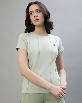 women solid cotton t-shirt