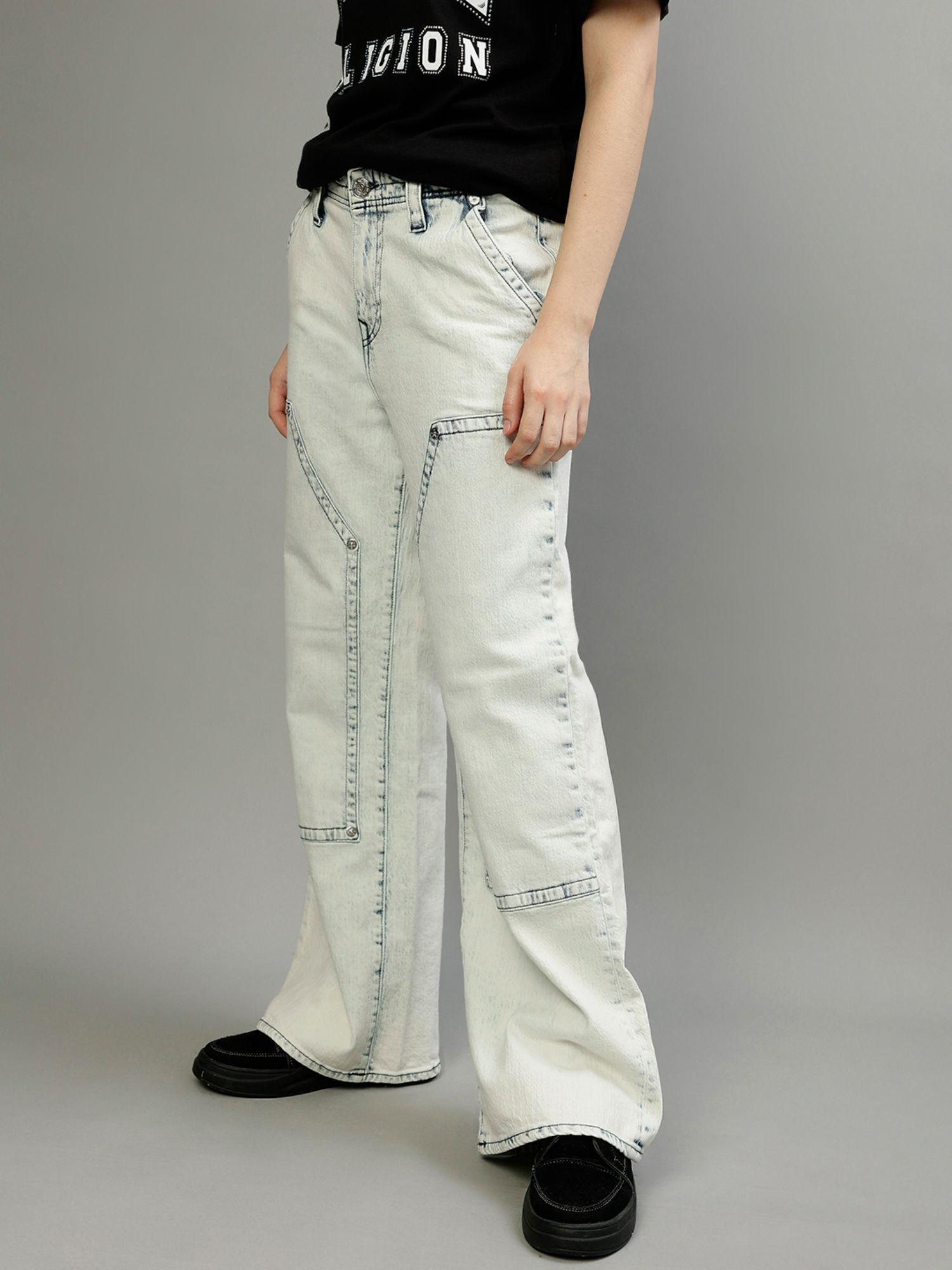 women solid flared jeans
