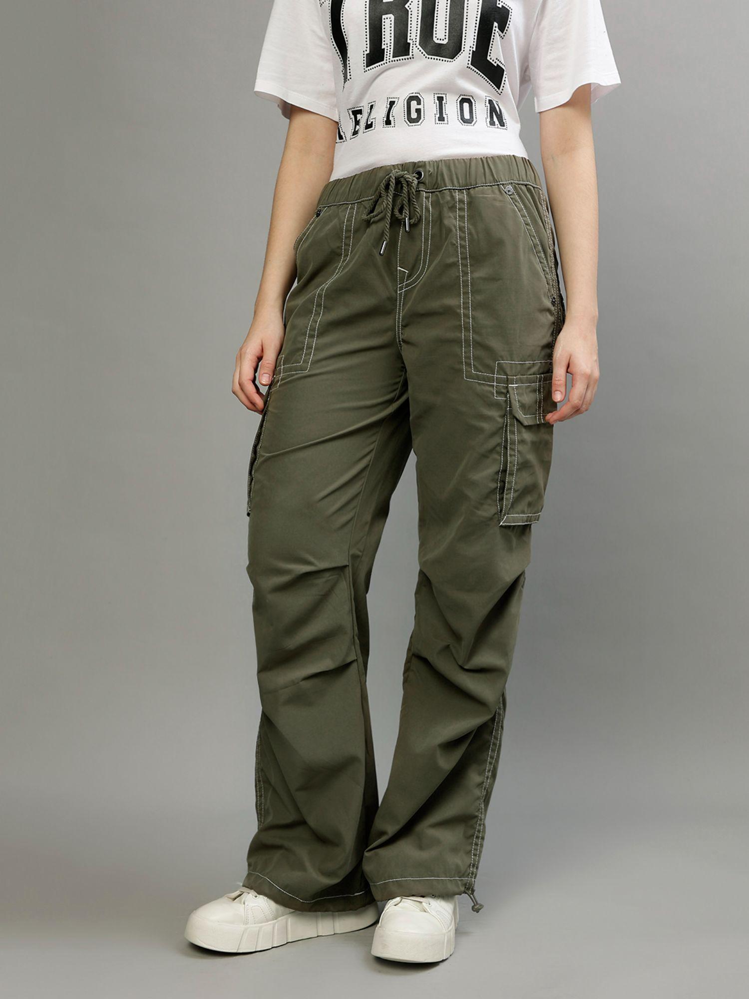 women solid flared trousers