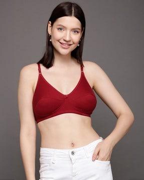 women solid non-padded full cup wirefree everyday bra