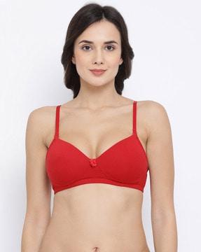 women solid padded full cup wirefree t-shirt bra