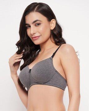 women solid padded full cup wirefree t-shirt bra