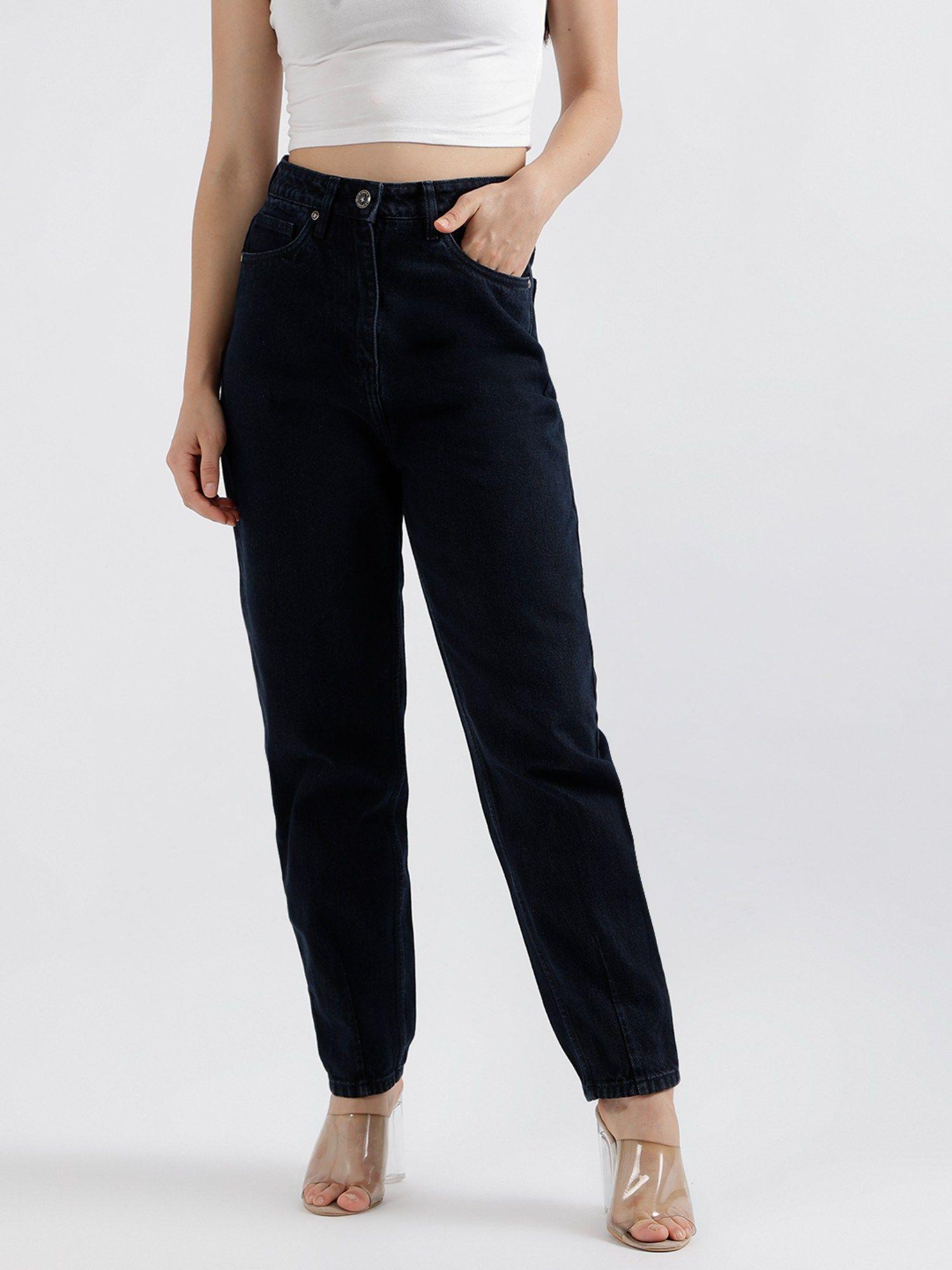 women solid relaxed fit jeans