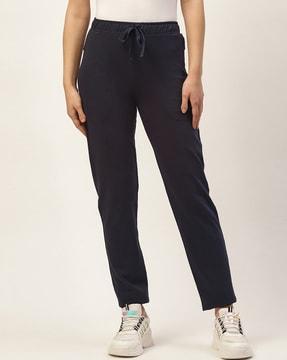 women solid straight  track pants