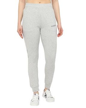 women solid straight track pant