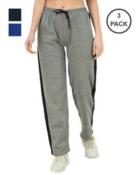 women solid straight track pants