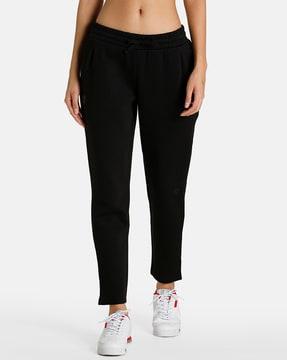 women solid straight track pants