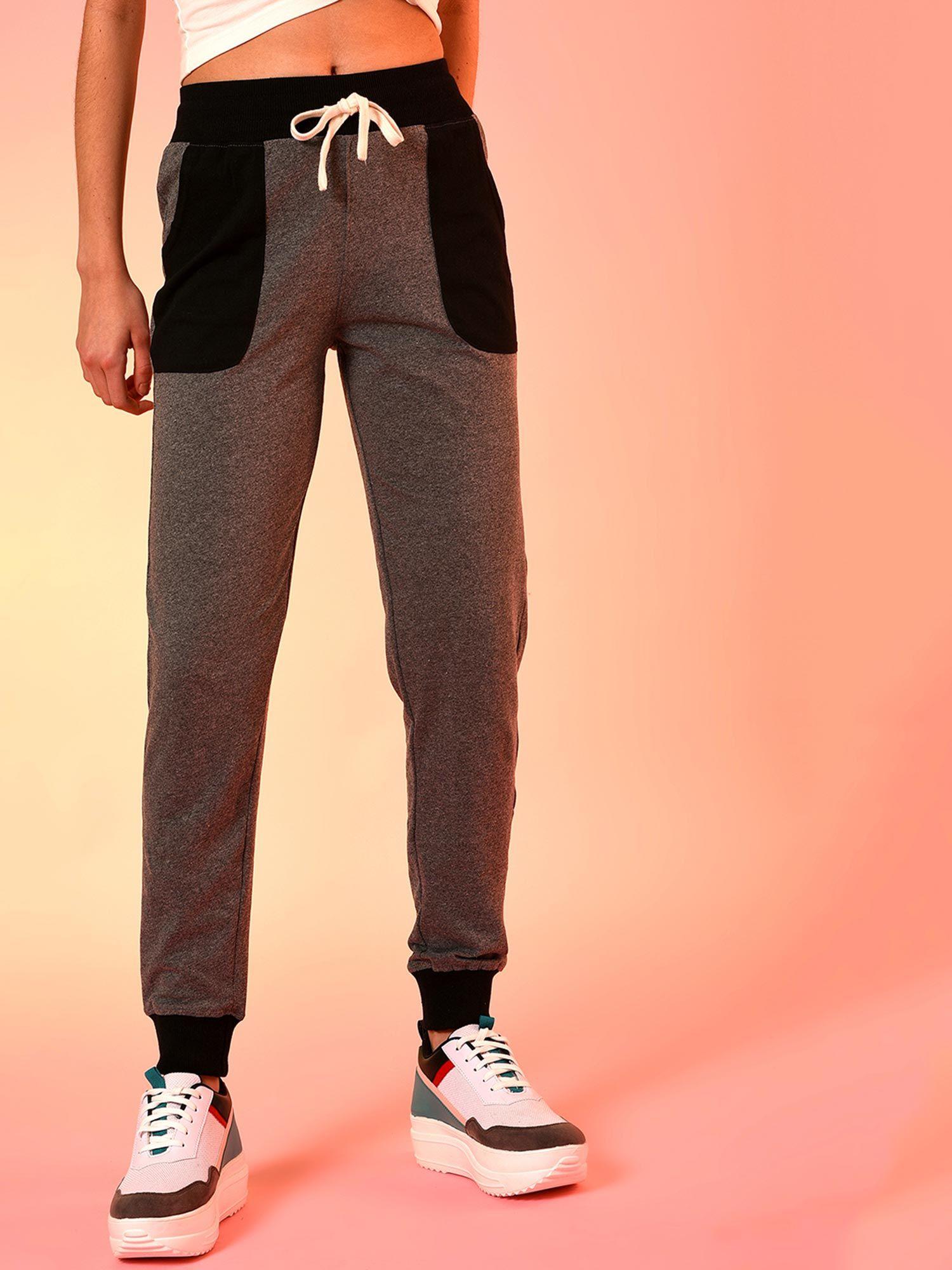 women solid stylish evening joggers