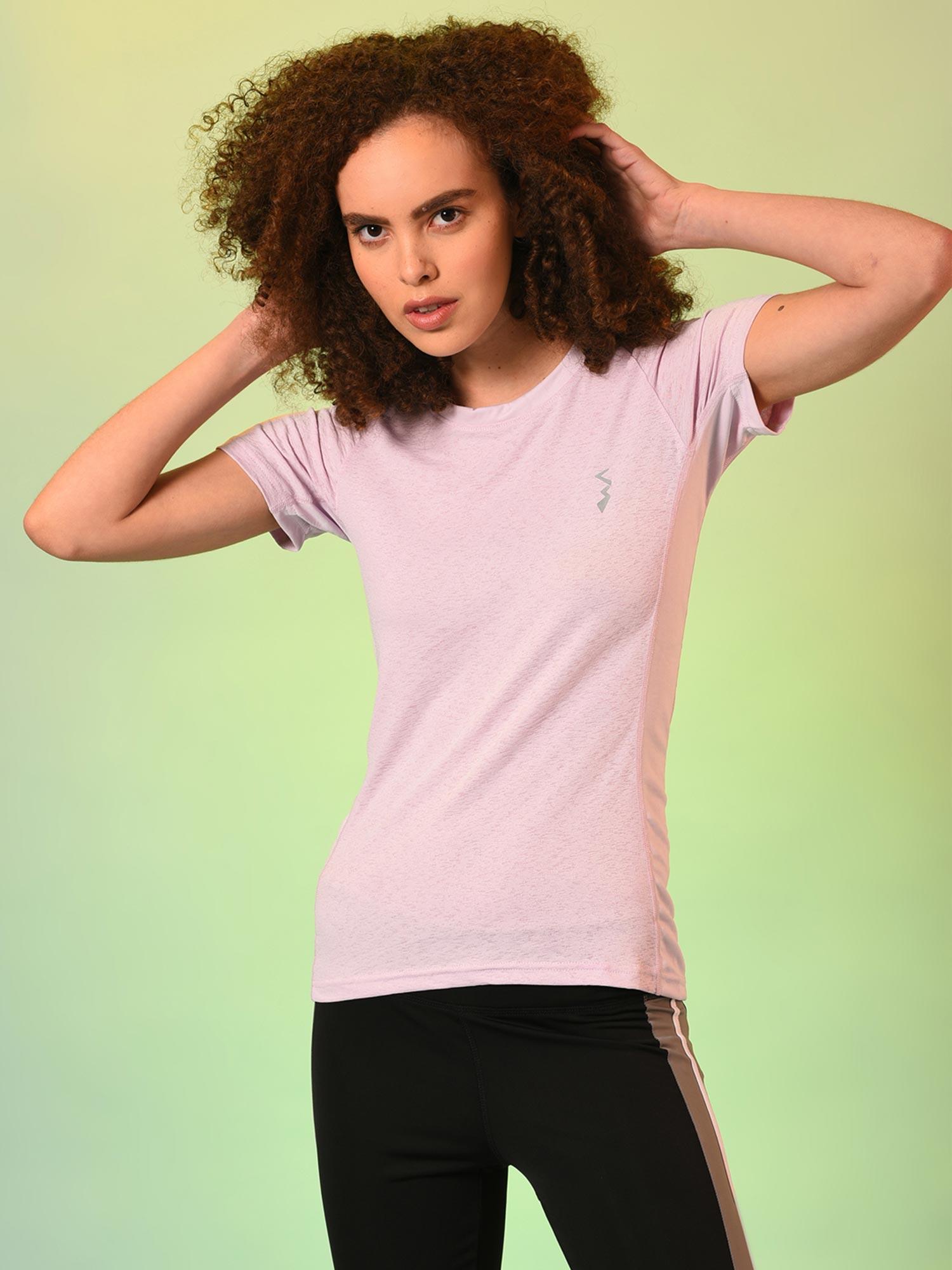 women solid stylish sports t-shirt