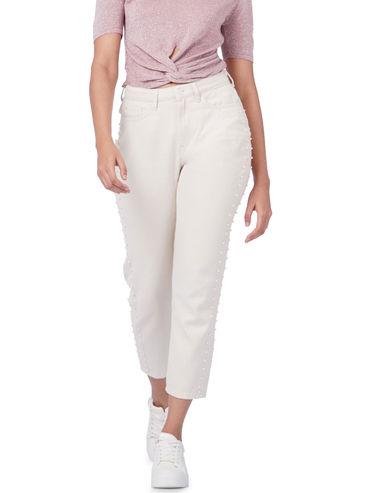 women solid white jeans