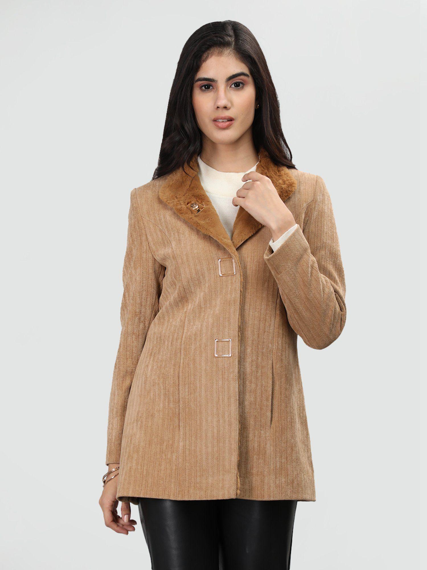 women solid winter wear coat