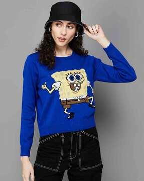 women spongebob print regular print sweatshirt