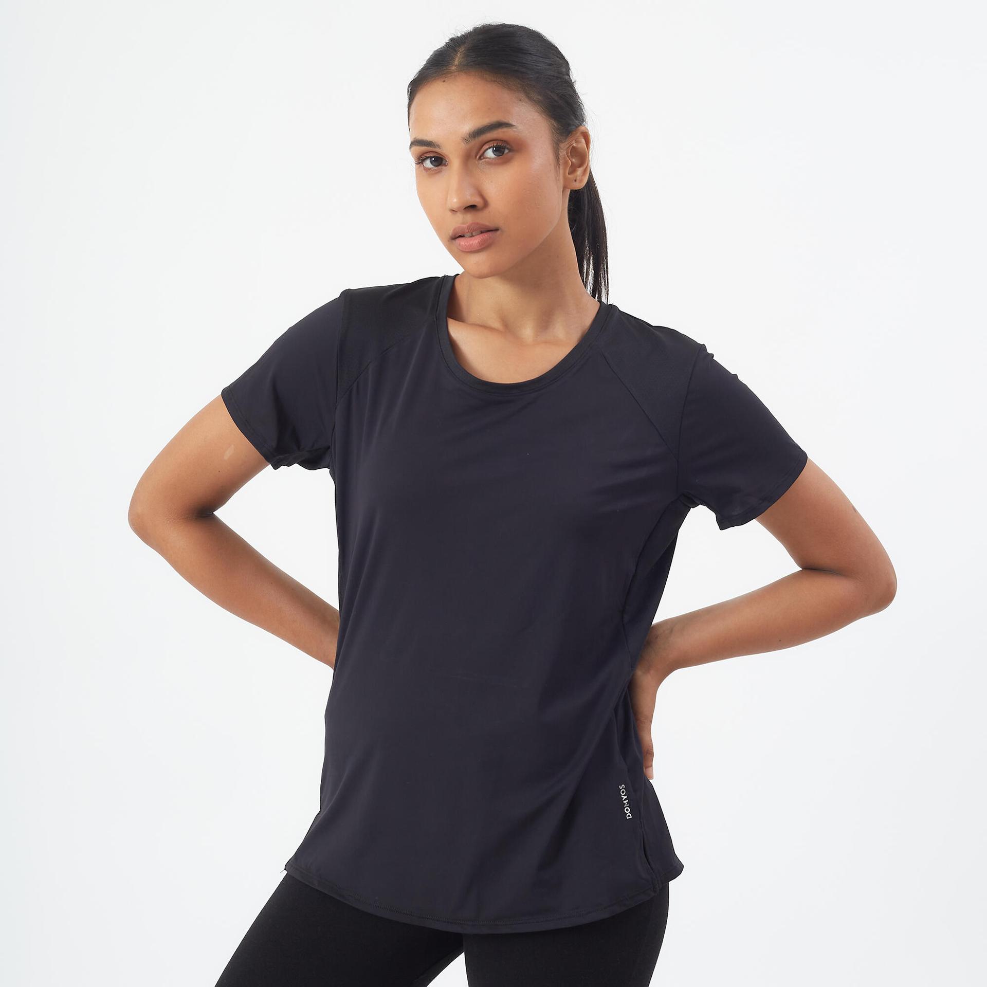 women sports gym t-shirt  black