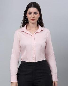 women spread-collar regular fit shirt