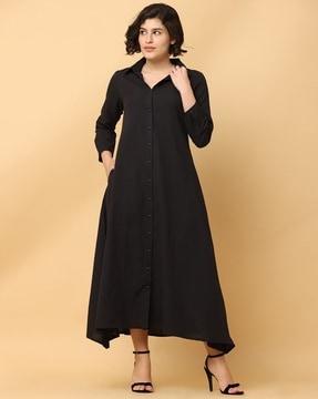 women spread-collar shirt dress