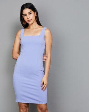 women square-neck bodycon dress