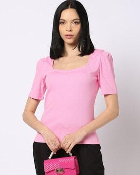 women square-neck relaxed fit top