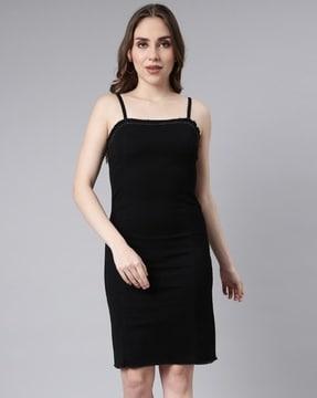 women square-neck sheath dress