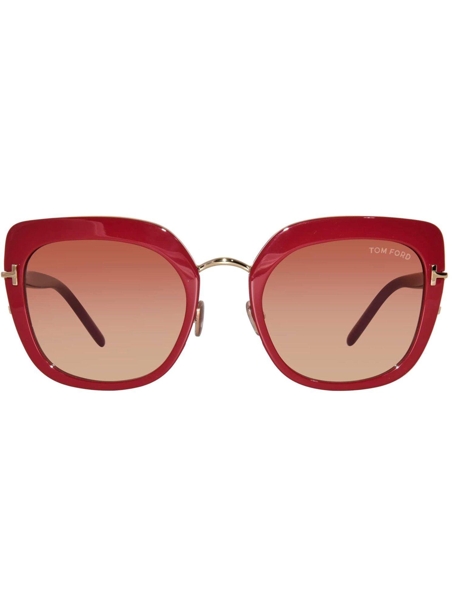 women square red lens sunglasses - ft0945 55 66t