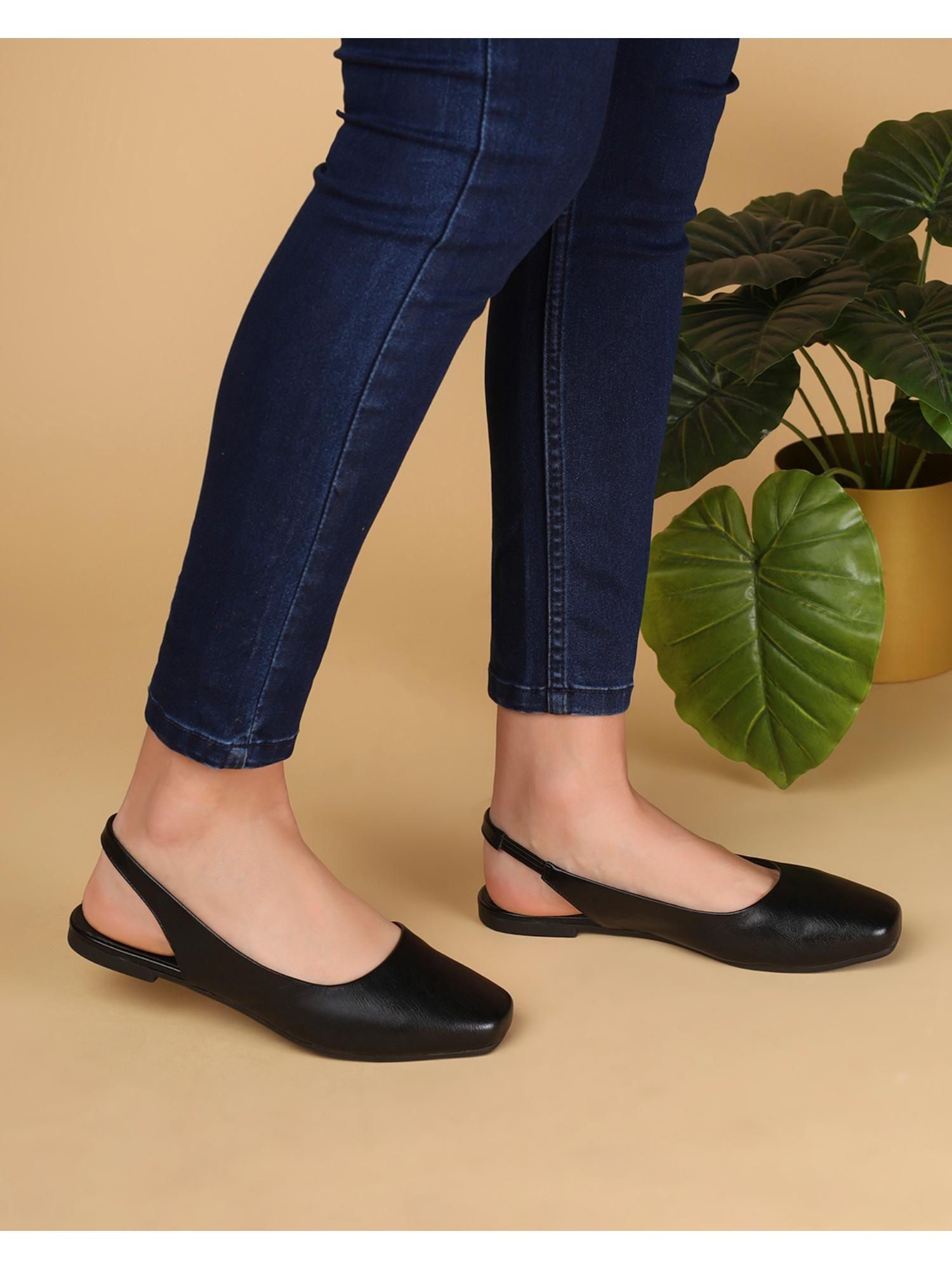 women square-toe slingback mules-black