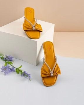 women square-toe slip-on flat sandals