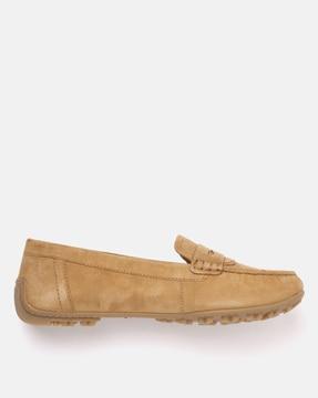 women square-toe slip-on moccasins