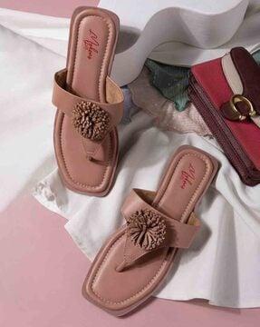 women square-toe slip-on sandals