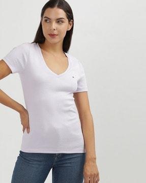 women ss v-neck fave core plus t-shirt