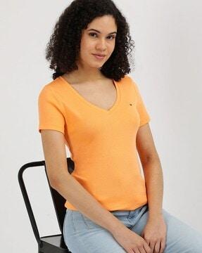 women ss v-neck fave core plus t-shirt