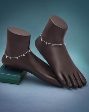 women sterling silver beaded anklets