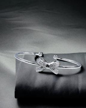 women sterling silver bow bracelet