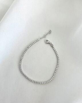 women sterling silver cubic zirconia-studded bracelet