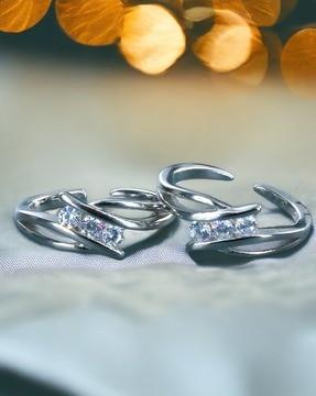 women sterling silver cubic zirconia toe ring