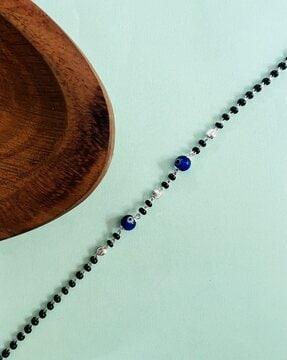 women sterling silver evil-eye anklet