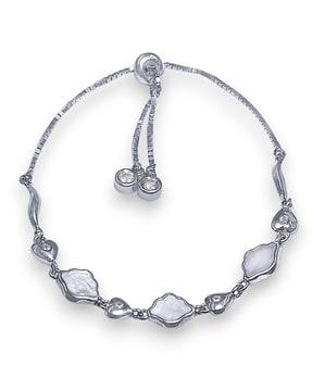 women sterling silver heart bracelet