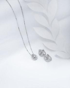 women sterling silver pendant & earrings set