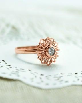 women sterling silver rose gold-plated adjustable ring