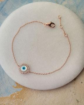 women sterling silver rose gold-plated link bracelet