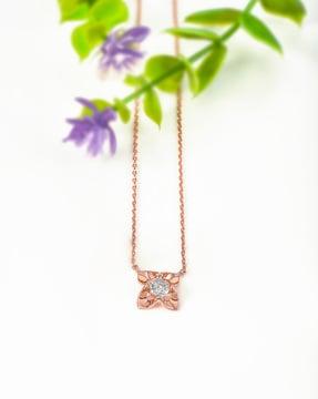 women sterling silver rose gold-plated pendant & chain set