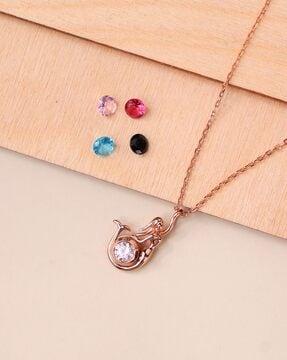 women sterling silver rose gold-plated pendant