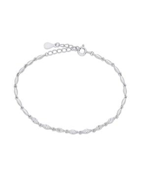 women sterling silver stone-studded bracelet