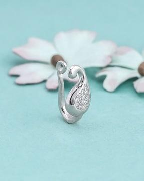 women sterling silver zircon-studded tropical glow nose pin