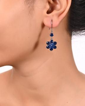 women stone-studded drop earring