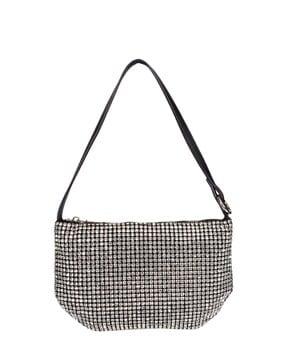 women stone-studded shoulder bag