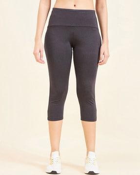 women straight fit flat-front capris