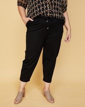 women straight fit flat-front pants