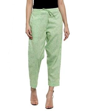 women straight fit flat-front pants