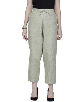 women straight fit flat-front pants