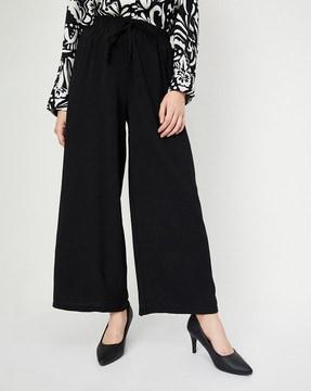 women straight fit flat-front pants