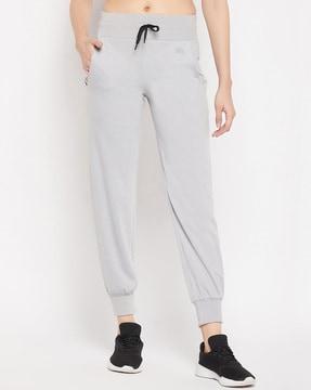 women straight fit joggers with drawstrings